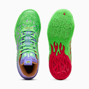 PUMA x LAMELO BALL x TMNT MB.04 Raphael and Donatello Men's Basketball Shoes, Fluro Green Pes-PUMA Red-Dark Amethyst, extralarge