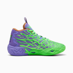 Tenis PUMA x TORTUGAS NINJA Suede XL para adolescentes, Fluro Green Pes-PUMA Red-Dark Amethyst, extralarge