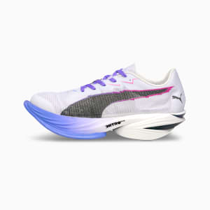 FAST-R3 DIGITOKYO Men's Running Shoes, PUMA White-Dark Amethyst-PUMA Black-Fluro Pink Pes, extralarge-IND