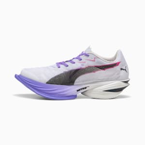 FAST-R3 DIGITOKYO Running Shoes Men, PUMA White-Dark Amethyst-PUMA Black-Fluro Pink Pes, extralarge