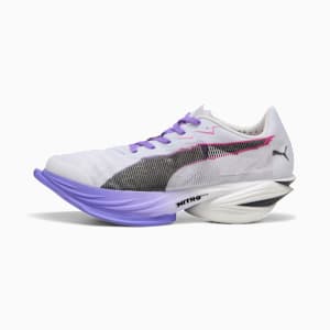 FAST-R3 DIGITOKYO Women's Running Shoes, PUMA White-Dark Amethyst-PUMA Black-Fluro Pink Pes, extralarge-IND
