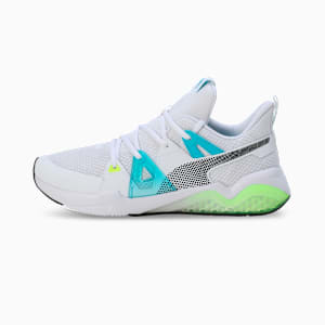 Cell Fraction Fade Res Men's Running Shoes, Puma White-Scuba Blue-Yellow Alert, extralarge-IND