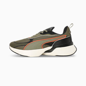 Softride Sway Chase Res Unisex Running Shoes, Dark Olive-Flame Flicker, extralarge-IND