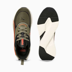 Softride Sway Chase Running Shoes, Dark Olive-Flame Flicker, extralarge-IND