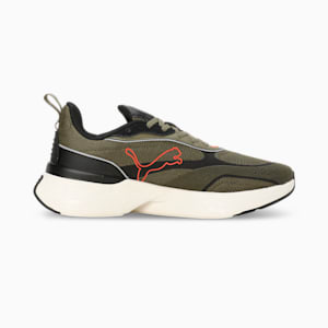 Softride Sway Chase Running Shoes, Dark Olive-Flame Flicker, extralarge-IND