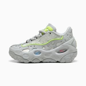 LaFrancé RNR Big Kids' Sneakers, Flat Light Gray-Sunset Glow-Yellow Alert, extralarge