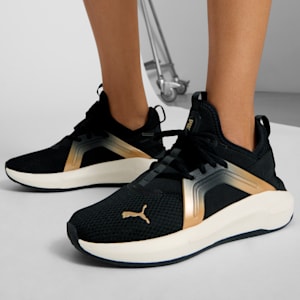 Tenis de running para mujer Metallic Softride Enzo 5, PUMA Black-Warm White-PUMA Gold, extralarge