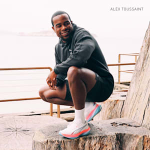 PUMA x ALEX TOUSSAINT Deviate NITRO™ 3 Men's Running Shoes, PUMA White-Team Light Blue-PUMA Silver, extralarge