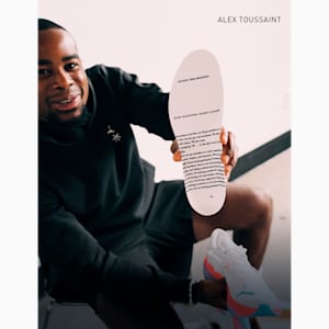 Tenis PUMA x ALEX TOUSSAINT Deviate NITRO™ 3 para hombre, PUMA White-Team Light Blue-PUMA Silver, extralarge