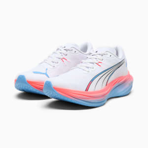 PUMA x ALEX TOUSSAINT Deviate NITRO™ 3 Women's Running Shoes, PUMA White-Team Light Blue-PUMA Silver, extralarge