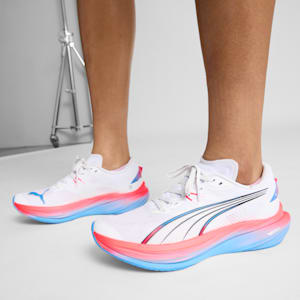 PUMA x ALEX TOUSSAINT Deviate NITRO™ 3 Women's Running Shoes, PUMA White-Team Light Blue-PUMA Silver, extralarge