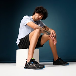 FUEGO Profoam Men’s Responsive Cushioned Running Shoes, Puma Black-Lava Blast-Yellow Alert, extralarge-IND