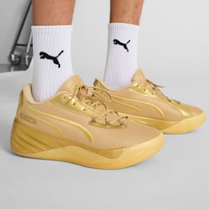 Tyrese Haliburton All-Pro NITRO™ Gold Rush Basketball Shoes, PUMA Gold-For All Time Red, extralarge