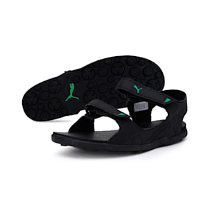Shire Men's Sandals, Puma Black-Irish Green, extralarge-IND