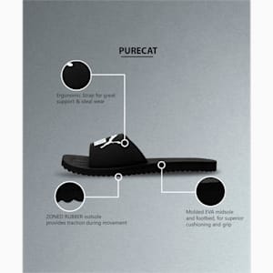 Purecat Unisex Slides, black-white, extralarge-IND