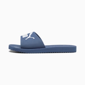 Purecat Unisex Slides, Inky Blue-PUMA White, extralarge-IND