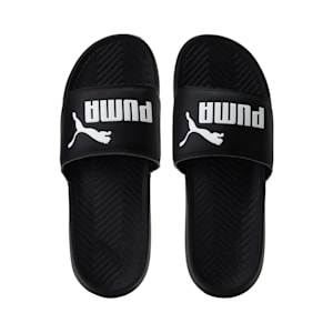Popcat Unisex Slides, black-black-white, extralarge-IND