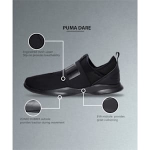 PUMA Dare Unisex Sneakers, Puma Black-Puma Black