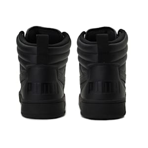 Rebound Street v2 Leather Unisex Sneakers, Puma Black-Puma Black