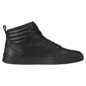 Rebound Street v2 Leather Unisex Sneakers, Puma Black-Puma Black