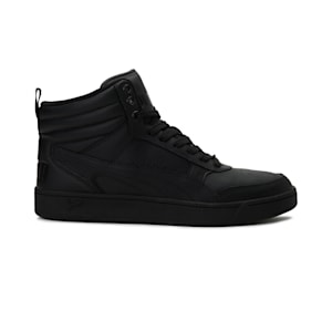Rebound Street v2 Leather Unisex Sneakers, Puma Black-Puma Black