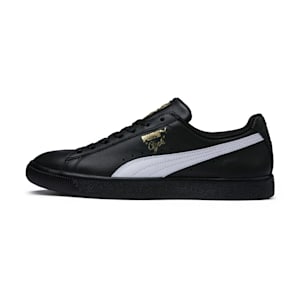 Zapatos deportivos Clyde Core con metalizado para hombre, Puma Black-Puma White-Puma Team Gold