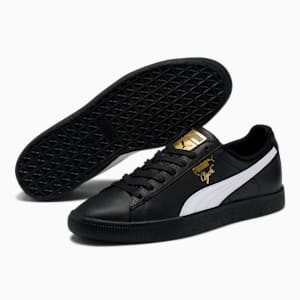 Tenis para hombre Clyde Core Foil, Puma Black-Puma White-Puma Team Gold, extralarge