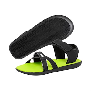Pebble Unisex Sandal, Puma Black-Limepunch-Puma White