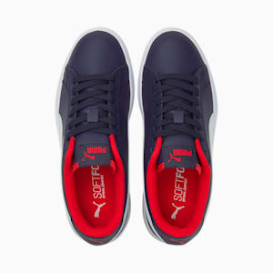 PUMA Smash v2 Leather Sneakers Big Kids, Peacoat-Puma White-High Risk Red