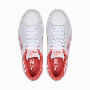 Puma Smash v2 Youth Trainers, Puma White-Almond Blossom-Salmon