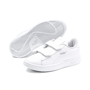 Tenis para niños Smash v2 Leather, Puma White-Puma White