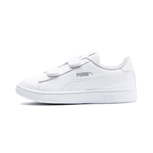 Tenis para niños Smash v2 Leather, Puma White-Puma White