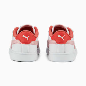 Smash v2 Kids' Trainers, Puma White-Almond Blossom-Salmon