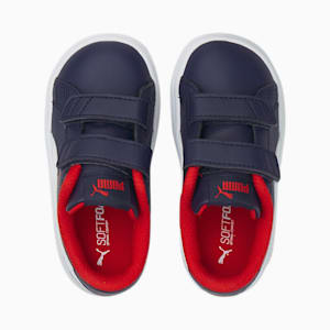 Zapatos PUMA Smash v2 para bebés, Peacoat-Puma White-High Risk Red