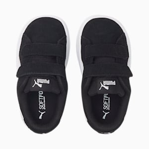 Smash v2 Suede Babies' Tennis Trainers, Puma Black-Puma White