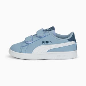 Zapatos PUMA Smash v2 Buck AC para niños, Blue Wash-Puma White-Evening Sky