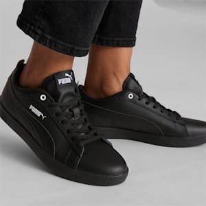 Smash v2 Leather Women's Sneakers, Puma Black-Puma Black, extralarge
