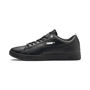 Smash v2 Leather Women's Sneakers, Puma Black-Puma Black, extralarge