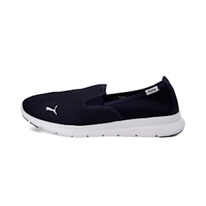 PUMA Flex Essential Slip On Walking Unisex Shoes, Peacoat-Puma White