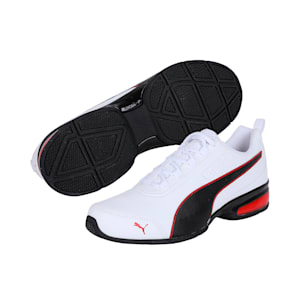 Leader VT SL Unisex Running Shoes, Puma White-Puma Black-Flame Scarlet, extralarge-IND