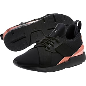 Muse Metal Women’s Trainers, Puma Black-Rose Gold, extralarge