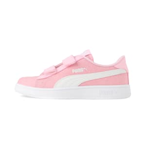 キッズ ガールズ プーマ スマッシュ V2 グリッツグラム V PS スニーカー 17-21cm, Pearl Pink-PUMA White