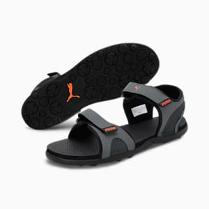 Relay MU Unisex  Sandals, Puma Black-Dark Shadow-Vibrant Orange