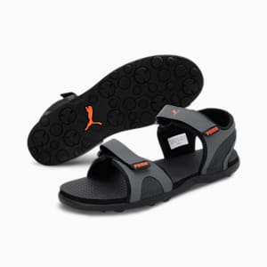 Relay MU Unisex Sandals, Puma Black-Dark Shadow-Vibrant Orange