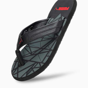 Wrens GU Flip-Flops, Puma Black-Castor Gray-Flame Scarlet