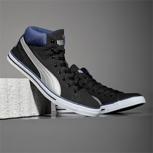 Delta Mid NU Men's Sneakers, Puma Black-Blue Depths-Puma Silver