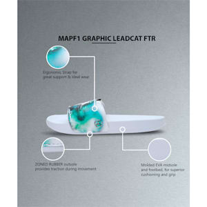 Mercedes-AMG Petronas F1 Leadcat Unisex Graphic Slides, Puma White-Spectra Green