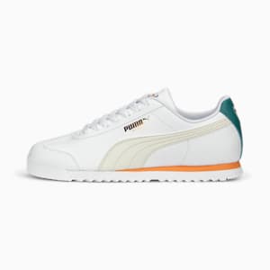 Roma Basic+ Sneakers, Pristine-PUMA White-Orange Peach