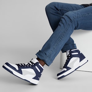 Tenis Rebound Lay Up, PUMA White-Ash Gray-PUMA Navy, extralarge