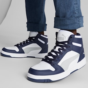 Tenis Rebound Lay Up, PUMA White-Ash Gray-PUMA Navy, extralarge